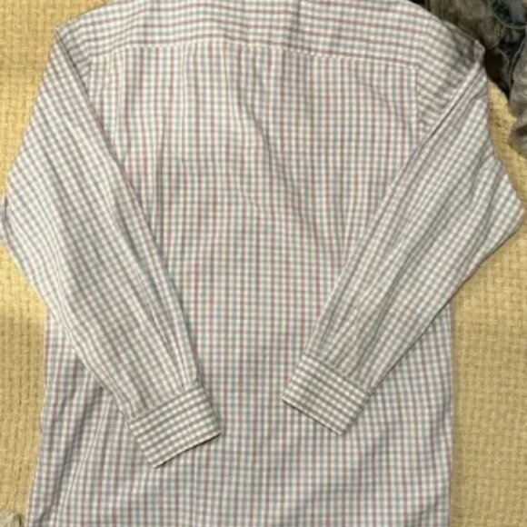 ETON CONTEMPORARY 161/2 KHAKIS CARMEL POPLIN LONG SLEEVE MENS BOTTOM DOWN BLUE - Picture 5 of 8